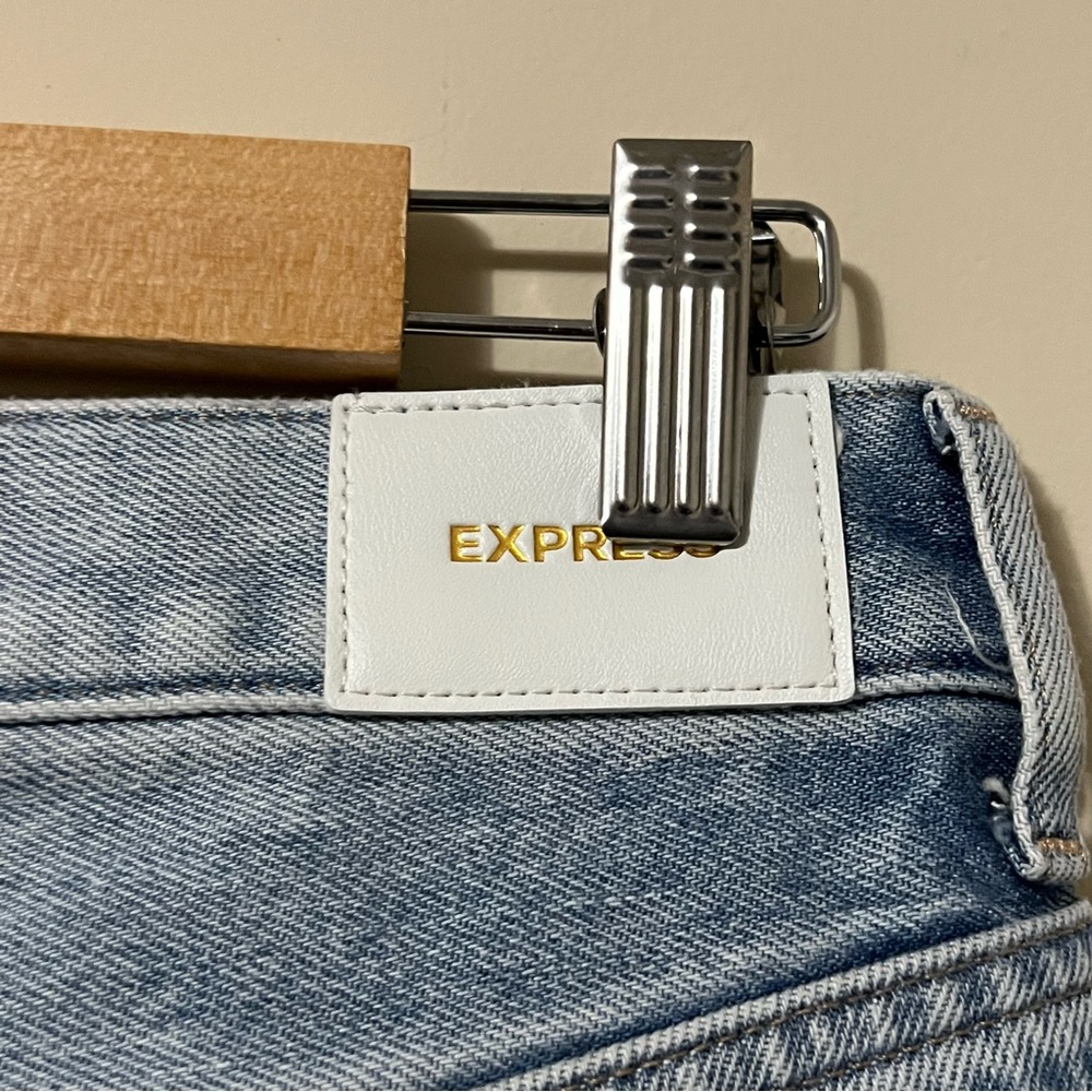 Express Straight Ankle High Rise Ripped Jeans - Picture 8 of 9
